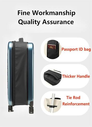 شنطة سفر محمولة قابلة للطي مقاس 22 × 14 × 9 معتمدة من شركات الطيران - مثالية للسفر والاعمال التجارية - حقائب سفر بعجلات - ازرق، 20 انش، خارج الحدود، هيكل صلب متين خفيف الوزن 4 عجلات in Kuwait