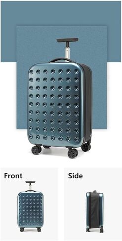 شنطة سفر محمولة قابلة للطي مقاس 22 × 14 × 9 معتمدة من شركات الطيران - مثالية للسفر والاعمال التجارية - حقائب سفر بعجلات - ازرق، 20 انش، خارج الحدود، هيكل صلب متين خفيف الوزن 4 عجلات in Kuwait