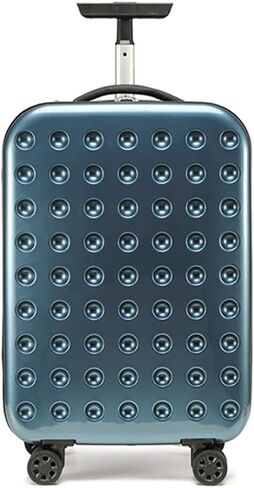 شنطة سفر محمولة قابلة للطي مقاس 22 × 14 × 9 معتمدة من شركات الطيران - مثالية للسفر والاعمال التجارية - حقائب سفر بعجلات - ازرق، 20 انش، خارج الحدود، هيكل صلب متين خفيف الوزن 4 عجلات in Kuwait