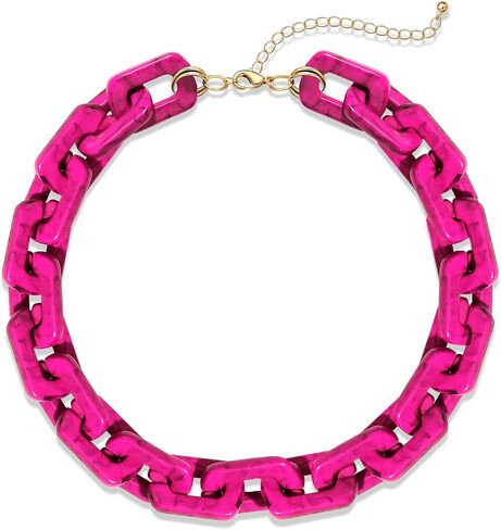 Chain Link Necklace For Woman Acrylic Resin Chain Necklace Statement Chunky Chain Collar Necklace in Saudi Arabia