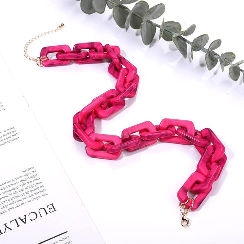 Chain Link Necklace For Woman Acrylic Resin Chain Necklace Statement Chunky Chain Collar Necklace in Saudi Arabia