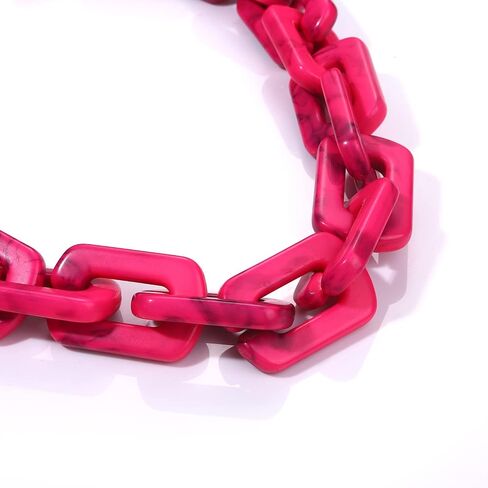 Chain Link Necklace For Woman Acrylic Resin Chain Necklace Statement Chunky Chain Collar Necklace in Saudi Arabia