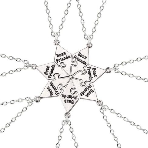 Multi Puzzles Best Friends Forever Necklaces Stainless Steel Engraved Heart BFF Pendant Set Friendship Necklaces Gifts in Saudi Arabia