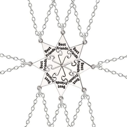 Multi Puzzles Best Friends Forever Necklaces Stainless Steel Engraved Heart BFF Pendant Set Friendship Necklaces Gifts in Saudi Arabia