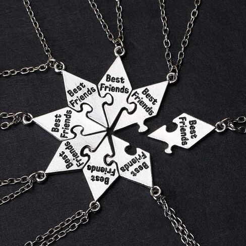 Multi Puzzles Best Friends Forever Necklaces Stainless Steel Engraved Heart BFF Pendant Set Friendship Necklaces Gifts in Saudi Arabia