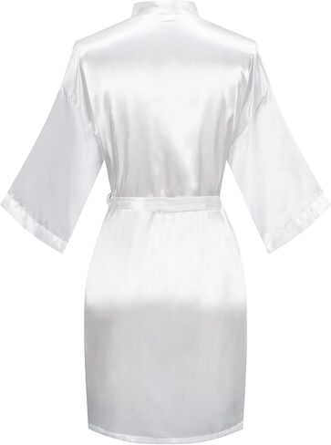 Old-to-new Women's Bride Bridesmaid Robe Bathrobe Loungewear Short Nightgown Satin Kimono Wedding Bridal Party Solid Color in Saudi Arabia