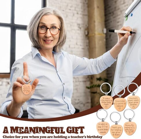 Huquary 30 Pieces Thank You Gift Teacher Gift Wooden Appreciation Keychain Gift for Women Men Teacher Gifts Heart Charm Wooden Keychains Bulk for Teachers' Day Birthday Teacher Appreciation Week in Saudi Arabia
