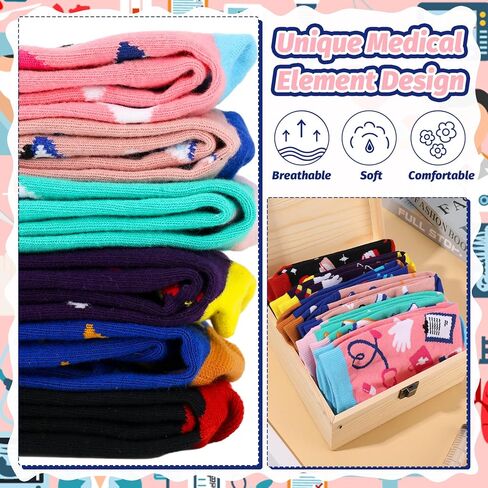 6 أزواج من جوارب الممرضات المرحة، هدايا ممرضات للنساء، جوارب تمريض مبتكرة وممتعة، أفضل هدايا ممرضة على الإطلاق للممرضات الجدد في يوم/أسبوع الممرضات والأطباء والمساعدين وعمال المستشفيات وهدايا تخرج الطلاب in Kuwait