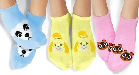 كونترولر جير جوارب أنيمال كروسينج: نيو هورايزونز بيلز اون ماي مايند - 3 عبوات - جوارب كاحل أصلية ورسمية من نينتندو انيمال كروسينج in Kuwait