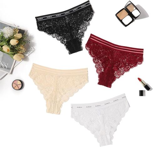 Avidlove Women's Underwear Floral Lace Panties Sexy Hipster Underwear Briefs Panty Set (S-XXL) in Kuwait