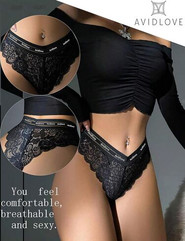 Avidlove Women's Underwear Floral Lace Panties Sexy Hipster Underwear Briefs Panty Set (S-XXL) in Kuwait