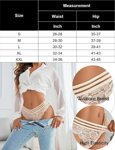 Avidlove Women's Underwear Floral Lace Panties Sexy Hipster Underwear Briefs Panty Set (S-XXL) in Kuwait