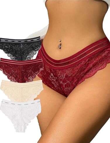 Avidlove Women's Underwear Floral Lace Panties Sexy Hipster Underwear Briefs Panty Set (S-XXL) in Kuwait