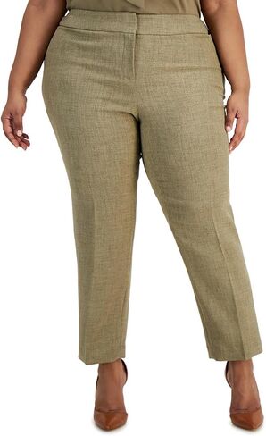 Kasper Womens Plus Slim-Fit High Waist Trouser Pants Gray 20W in Saudi Arabia