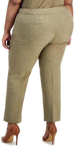 Kasper Womens Plus Slim-Fit High Waist Trouser Pants Gray 20W in Saudi Arabia