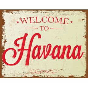 AMELIA SHARPE Metal Sign Welcome to Havana bar Home Wall Decoration Retro Tin Sign 12x8“