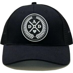 Dad Hats for Men Black Cap Grandpa Mesh Hat Leather Patch Daddy Golf Hat Love Dad 2024 New Baseball Caps