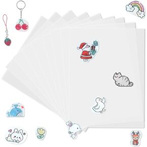BAPHILE 37Pcs Heat Shrink Plastic Sheets Shrink Art Shrink Paper Sheets Clear Blank Frosted Shrink Film Sheets for Gift All Age Crafts and Keychains Christmas Ornaments