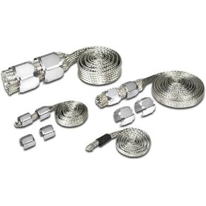 Auto Dynasty Universal Stainless Steel Braided Dress-Up Hose Cover Kit (Black)