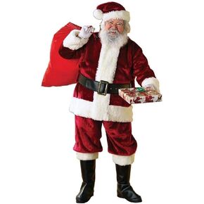 Rubies Adult Crimson Regency Plush Santa Suit With Gloves