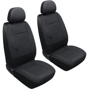 GIANT PANDA Front Car Seat Cover for Chevy, Leather Bucket Seat Covers Custom Fit Chevy Blazer Equinox Malibu Trailblazer Bolt EUV (Black)