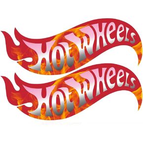Authntcestore- (2 Pack) Hot Wheelz Sticker Decal Vinyl | Car Racing Lovers | Cars | Windows | Laptops | Walls | Any Smooth Surface | Premium Quality | Size: 5" x 2"