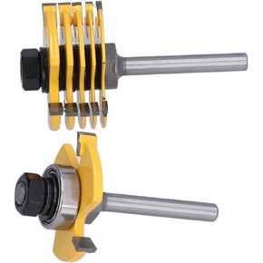 Domino Joiner, Slot Cutter Router Bit 3 Wing Adjustable 2Pcs for Particle Board for Solid Wood for Plywood for Medium Density Fiberboard