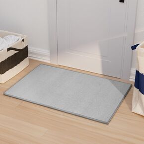 Door mat with Non Slip Rubber Backing, Washable Soft Floor Carpet for Kitchen, Hallway, Entryway Indoor, Bedroom, Laundry, Low Pile Area Rugs, Solid color with Pointillism style, 2 * 3 ft BLACK