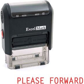 ExcelMark Please Forward Self Inking Rubber Stamp - Red Ink (A1539)