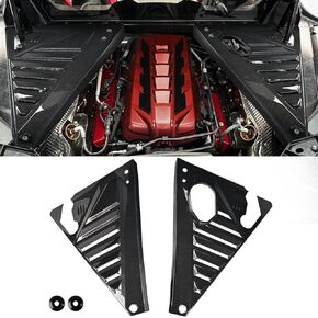غطاء لوحة خليج المحرك، واقي حماية علبة المحرك الخلفي بالكامل سبلاش شيلد، لوحات حشو خليج المحرك، الجزء الداخلي من الجسم لسيارة كورفيت C8 ستينغراي Z51 Z06&ERay 2020-2024، نمط ألياف الكربون in Kuwait