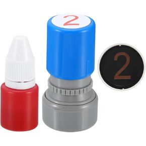 PATIKIL Number Stamps Self Inking, Numeral 0 Number Stamp Teacher Stamp Initial Stamp Ink Stamp for Class Notebook Scrapbooking DIY Craft Style 1, Red Ink