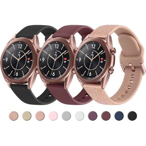 Meliya Band for Samsung Galaxy Watch 3 Bands 41mm Women Men, 20mm Soft TPU Sport Strap Replacement Band for Galaxy Watch 3 41mm