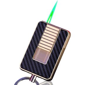 Keychain Lighter, Soft Flame Lighter, Creative Cool Design, Refillable Butane Torch Lighter, Windproof Lighter, Unique Men's Gift, Birthday Candle Camping (Butane Not Included) (Black)
