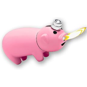 Cute Pink Dual Flame Lighters Fun Weird Pig Butane Lighter Refillable Novelty Lighter for Fireplace Candle Camping BBQ (Without Gas) (Pig)