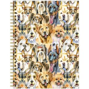 Spiral Journal Notebook for Women,A5 College Ruled Notebooks 6"x 8.4", 120 Pages Lined Journal with Premium Thick Paper,Perfect for School Office Home Gifts(Abstract Lines)