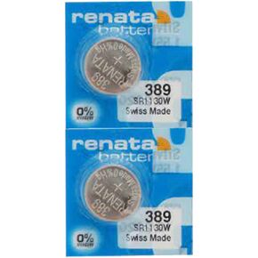 Renata 389 SR1130W Batteries - 1.55V Silver Oxide 389 Watch Battery (2 Count)