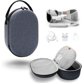 CaseSack Case for Apple Vision Pro, All in one Portable organizing case to Consolidation Apple Vision Pro, Battery Pack and Other Carrying on Items (Dark Gray- All in one case)