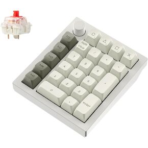 Keychron Q0 Max Wireless Custom Mechanical Numpad, 2.4 GHz/Bluetooth 5.1/Wired QMK Number Pad, RGB Hot-Swappable with Gateron Brown Switch for Laptop Mac Windows Linux - White