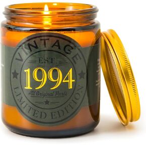 هدايا عيد الميلاد الثلاثين من كالكولس لشموع العلاج العطري الخاصة بها 2024 - "إصدار محدود 1994" هدايا الحفلات، شمعة برطمان الصويا للنساء، 9 أونصة، حرق 50 ساعة قابلة لإعادة الاستخدام in Kuwait