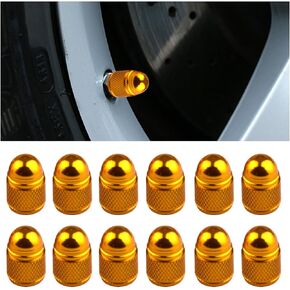 BELOMI 12 Pcs Auto Valve Stem Caps, Aluminum Alloy Colorful Tire Valve Covers, DustProof Metal Air Valve Lids for Car, Truck, Motorcycle, Bike, Universal Vehicle Accessories (Black)