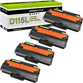 greencycle 4 Pack MLT-D115L D115L Black High Yield Toner Cartridge Compatible for Samsung Xpress SL-M2830DW SL-M2880FW SL-M2670 SL-M2620 SL-2820DW SL-2820ND M2670N M2870FD M2870FW Printer