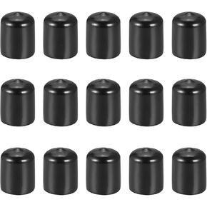 DMiotech 15 Pack 20mm ID Black Screw Thread Protectors Rubber End Caps Bolt Covers for Screw Bolt Furniture Pipe