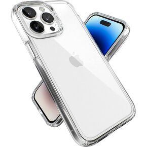 Speck Clear iPhone 14 Pro Max Case - Drop Protection, Scratch Resistant Dual Layer Slim Phone Case for 6.7" iPhones - Anti-Yellowing & Anti-Fade Case - Ombre Amethyst Purple Fade/Clear GemShell