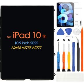 LCD Screen Replacement for iPad 10 Gen (10th Generation) 2022 10.9 LCD Display A2696 A2757 A2777 Screen Replacement with Repair Kit (Only LCD,Not Touch Digitizer)
