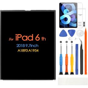 LCD Screen Replacement for iPad 6 (6th Gen) 2018 LCD Display A1893 A1954 9.7 inch Screen with Repair Kit(Only LCD,Not Touch Screen)
