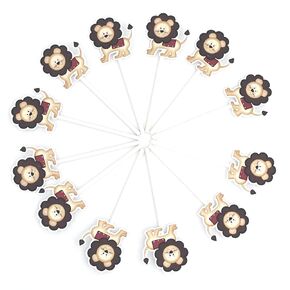 Lion Cupcake Toppers 12 pcs - Jungle Animals Cake Picks Birthday Decoration Party Supplies, Safari Baby Shower Themed …