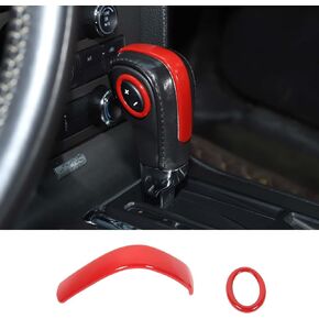 Jimen Compatible with Ford Mustang 2010-2014, 2PCS Gear Shift Knob Cover Trim (Carbon Fiber)