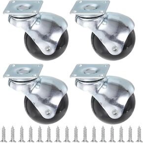 uxcell 2 Inch Ball Caster Wheels, Swivel Furniture Casters Set of 4, 360 Degree Rotatable Plate Caster Wheels for Furniture, Black in Kuwait