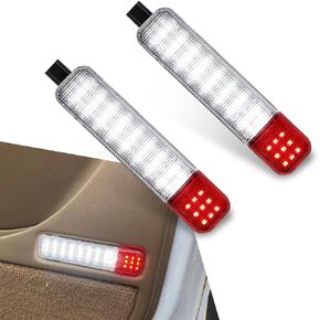 2 PCS Car LED Door Panel Courtesy Light, 6.18In x 1.26In x 1.22In Waterproof Vehicle Warning Light, Compatible with Chevrolet Tahoe Silverado Saber GMC Cadillac Hummer (White Light)