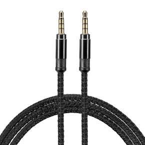 MECCANIXITY Aux Cable 3.5mm Male to Male Nylon Braided 5Ft 4 Pole Hi-Fi Stereo Sound Auxiliary Cord Red for Earphones, Smart Phones, Home/Car Stereos, Speakers, Computers